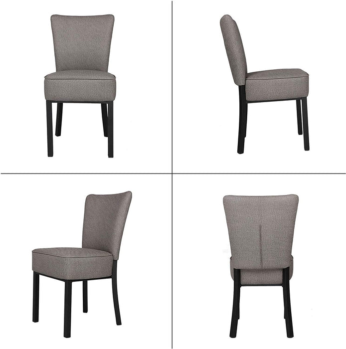 Set of 2 Modern Dining Chairs PU Leather Side Chairs with Soft Cushion, Gray