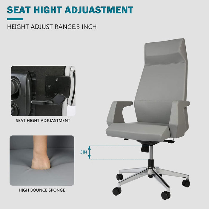 High Back Swivel Chair with Adjustable Headrest Office Chair Ergonomic Desk Chair