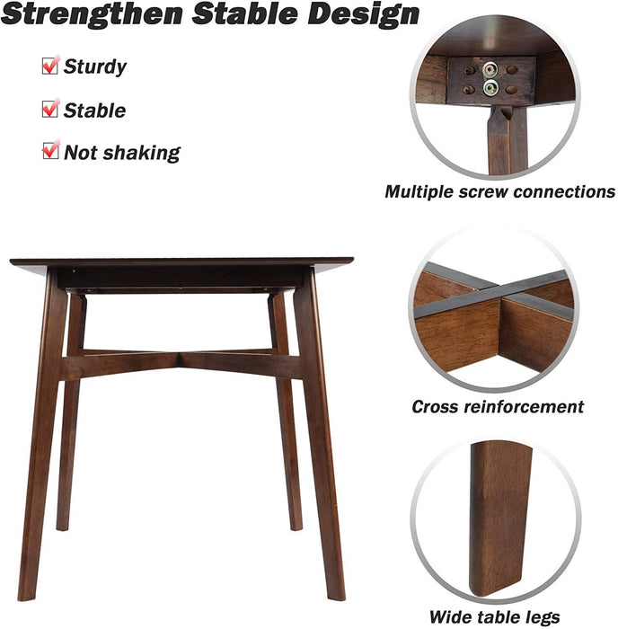 5 Piece Bar Table Set, 1 Bar Table 36" for 2-4 with 4 Bar Stools Mid-Century Modern Kitchen Dining Table Set