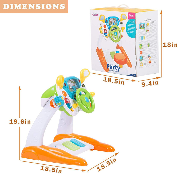 Kids Pretend Ride on Toy Steering Wheel Driving Car Simulate Toys for Toddlers
