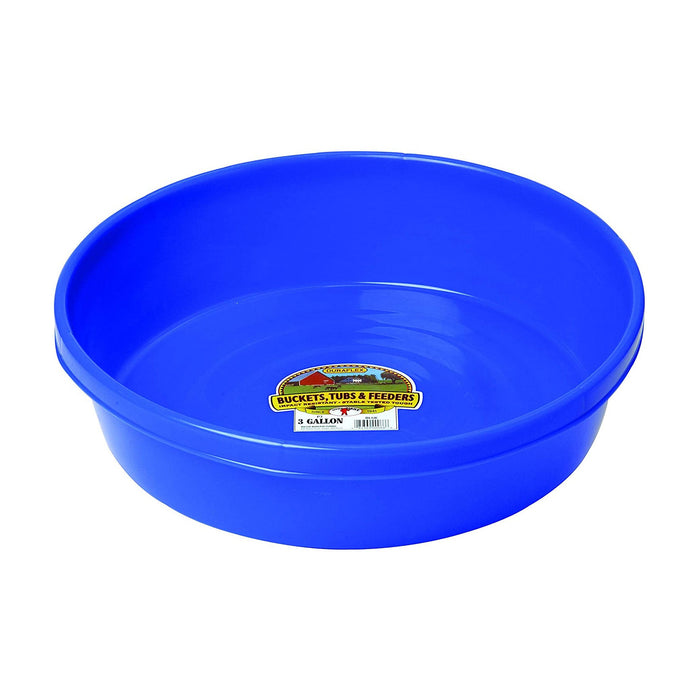 Little Giant 3 Gallon Durable Plastic Flat Farm Livestock Feed Utility Pan, Blue