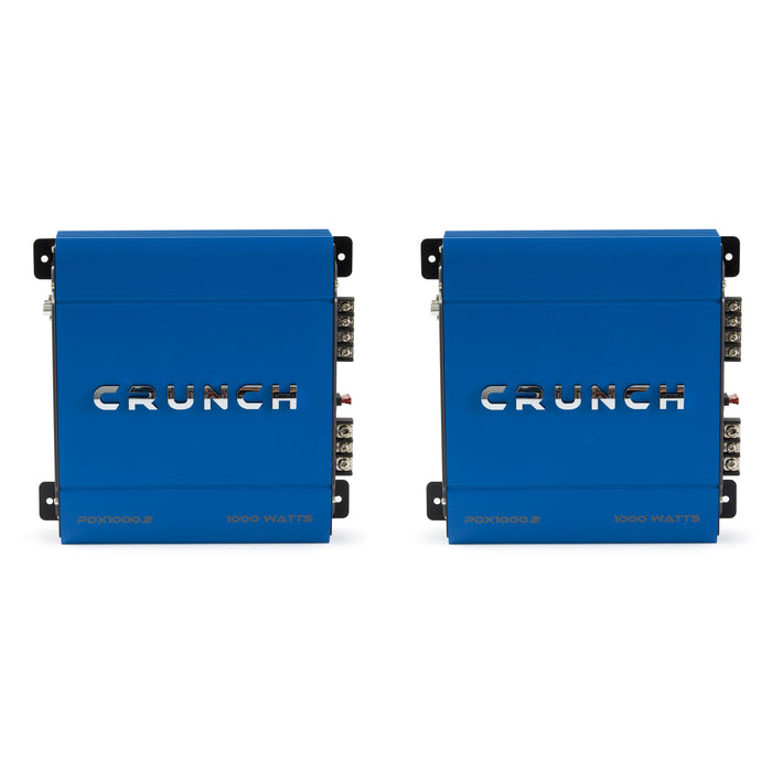 Crunch PowerDriveX 1000 Watt 2 Channel Exclusive Blue A/B Car Amplifier (2 Pack)