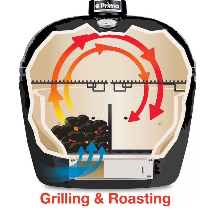 Primo Grills: Oval Junior All-In-One (Heavy-Duty Stand, Side Shelves, Ash Tool and Grate Lifter)