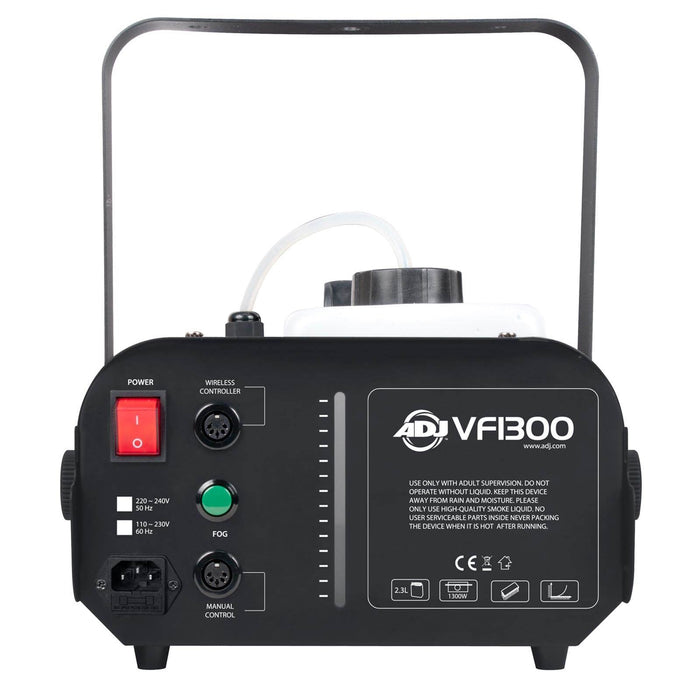 American VF1300 DJ 1300 Watt 2.3 L Tank Mobile Fog Machine w/ Remote Controls