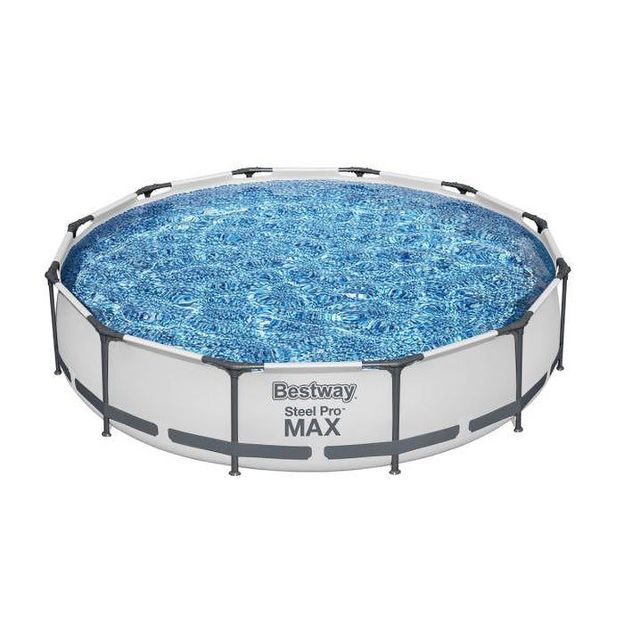 Bestway Steel Pro MAX 12'x30" Round Above Ground Outdoor Swimming Pool with Pump