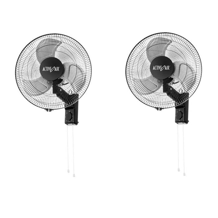 Active Air ACFW16HDB 16 Inch 3-Speed Metal Wall Mountable Oscillating Fan  (2)