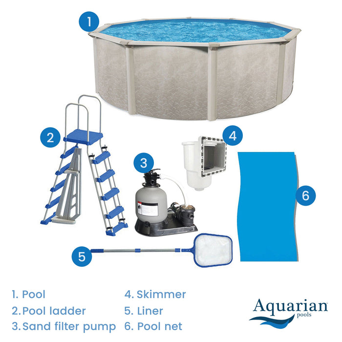 Aquarian Phoenix 24' x 52" Above Ground Swimming Pool with Pump and Ladder