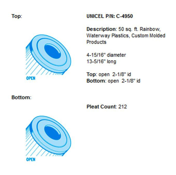 Unicel C-4950 Replacement 50 Sq Ft Pool Hot Tub Spa Filter Cartridge (4 Pack)