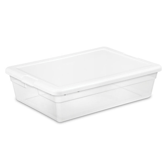 Sterilite 28 Qt Clear Stackable Under Bed Organizer Storage Container, (10 Pack)