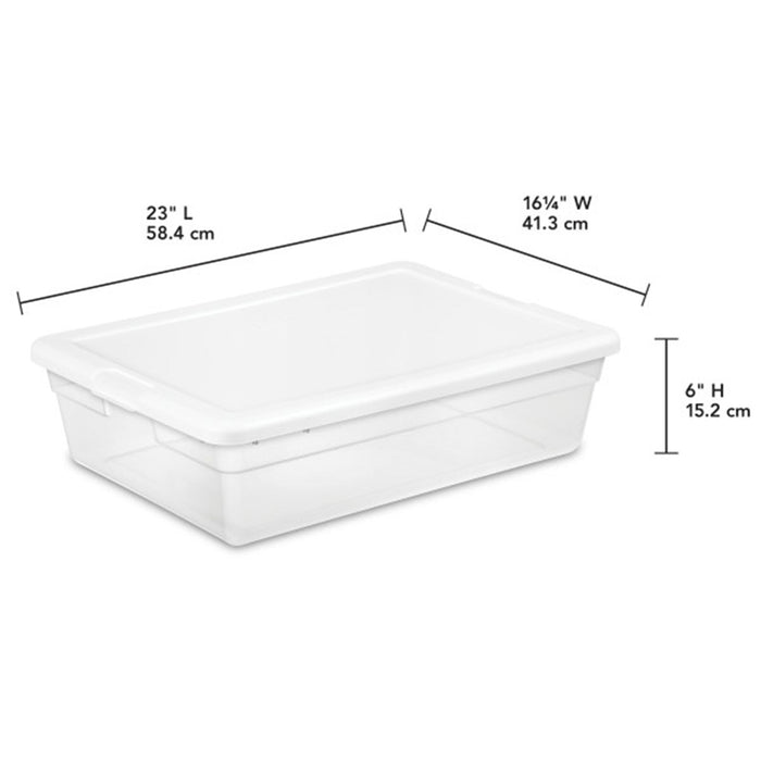 Sterilite 28 Quart Clear Plastic Stacking Storage Container Box w/Lid, 40 Pack