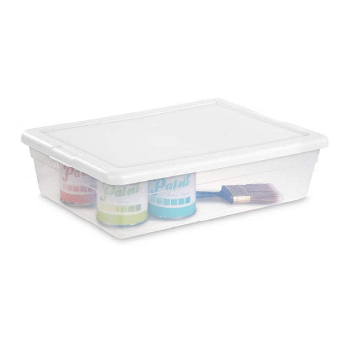 Sterilite 28 Quart Clear Plastic Stacking Storage Container Box w/Lid, 20 Pack