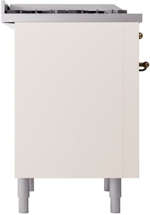 ILVE Nostalgie II 36" Dual Fuel Natural Gas Range in Antique White with Bronze Trim, UP36FNMPAWB