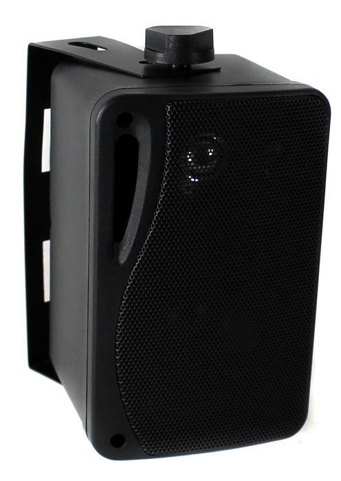 2) Pyle PLMR24B 3.5" 200 Watt 3-Way Weather Proof Mini Box Speaker System Black