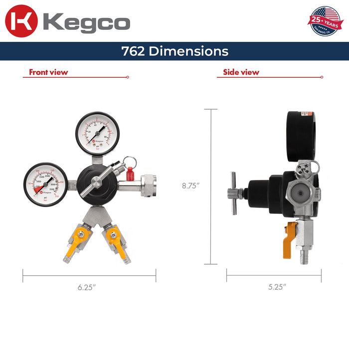 Commercial Grade Double Gauge Two Product CO2 Regulator