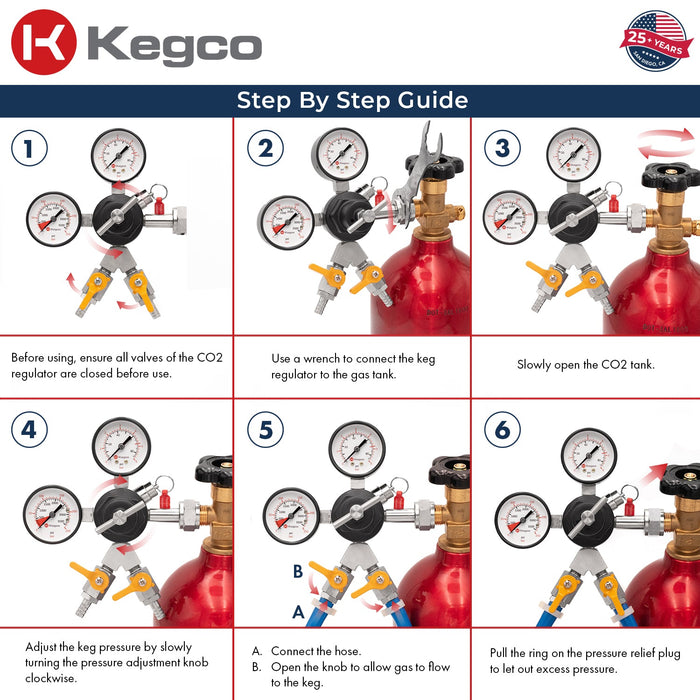 Commercial Grade Double Gauge Two Product CO2 Regulator