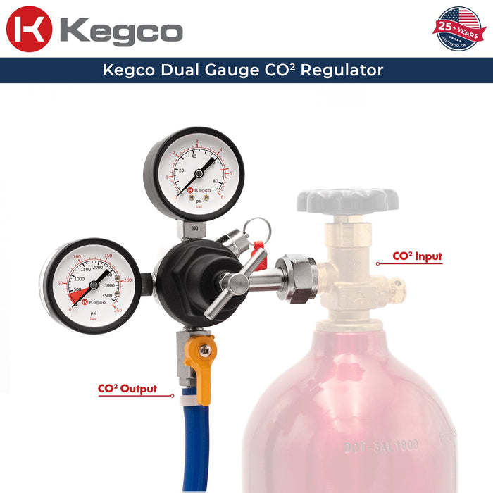 Commercial Grade Double Gauge CO2 Regulator