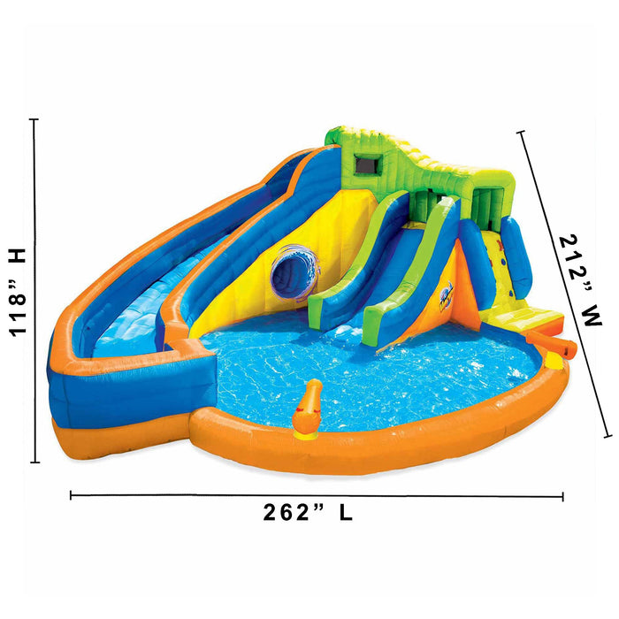 Banzai Pipeline Twist Kids Inflatable Outdoor Water Pool Aqua Park and Slides