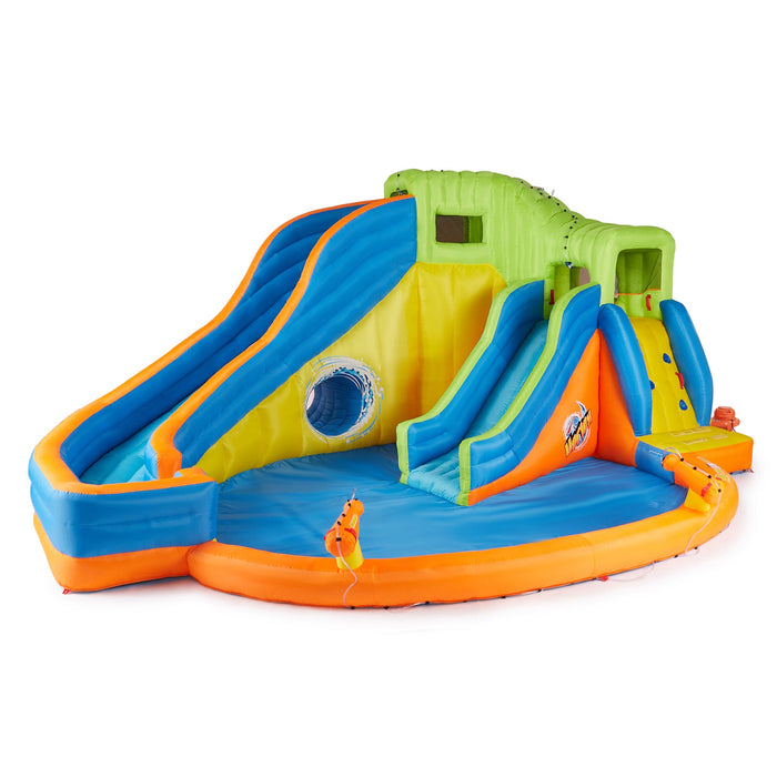 Banzai Pipeline Twist Kids Inflatable Outdoor Water Pool Aqua Park and Slides