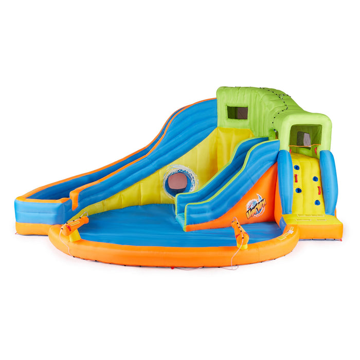 Banzai Pipeline Twist Kids Inflatable Outdoor Water Pool Aqua Park and Slides