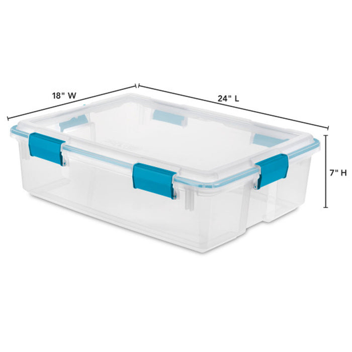 Sterilite 37 Quart Clear Plastic Home Storage Tote Bin with Secure Lids, 12 Pack