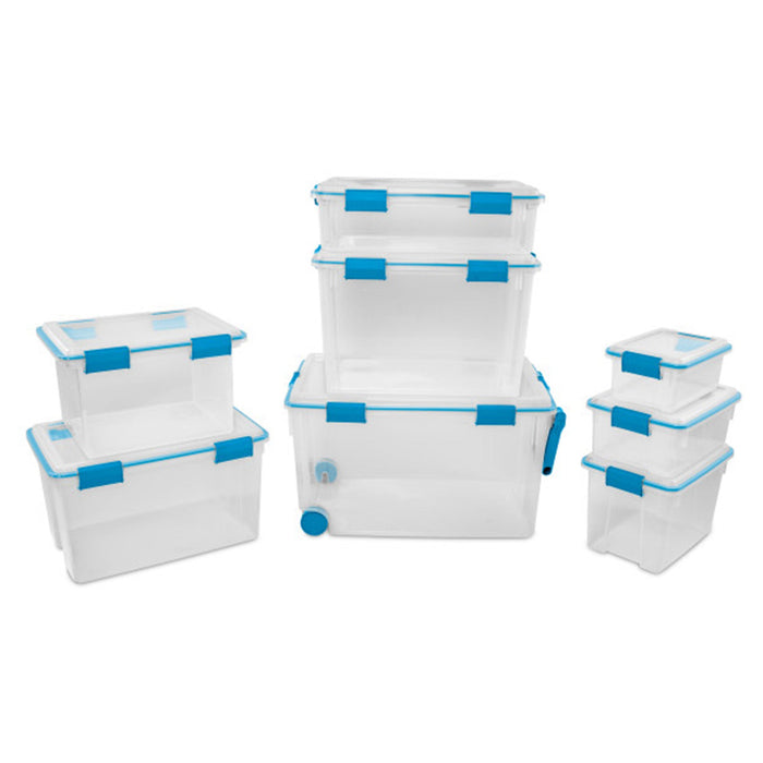 Sterilite 37 Quart Clear Plastic Home Storage Tote Bin with Secure Lids, 12 Pack