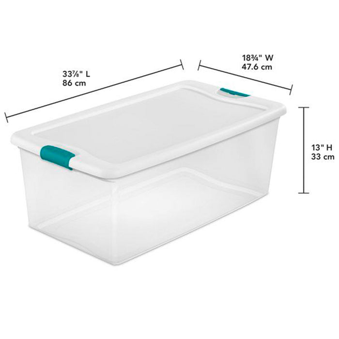 Sterilite 106 Quart Latching Storage Tote, 4 Pk and 70 Quart Storage Tote, 4 Pk