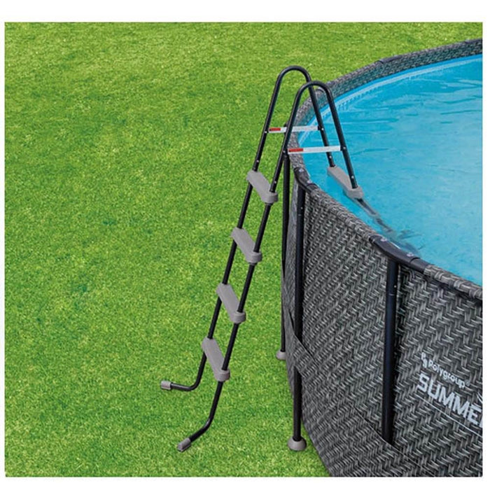 Summer Waves Elite 18ft x 48in Above Ground Frame Swimming Pool Set with Pump