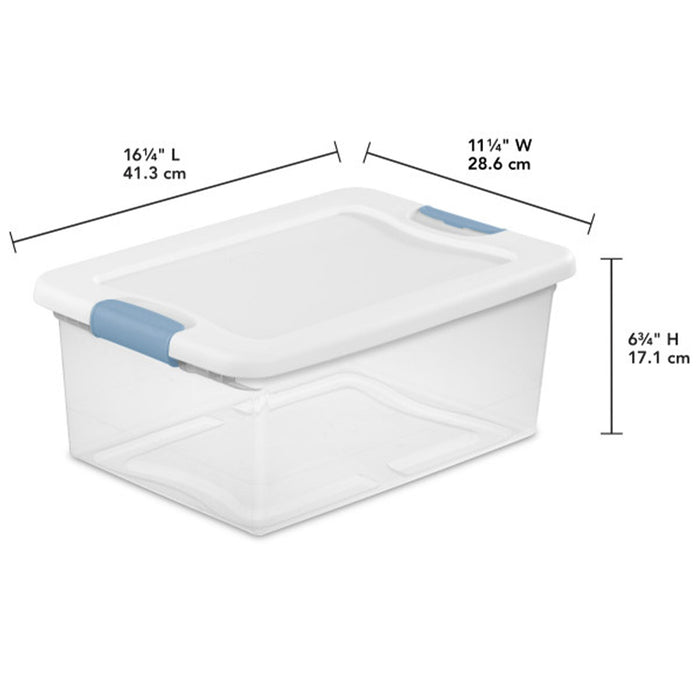 Sterilite 15 Quart Latching Storage Box, Stackable Bin with Latch Lid, 12 Pack