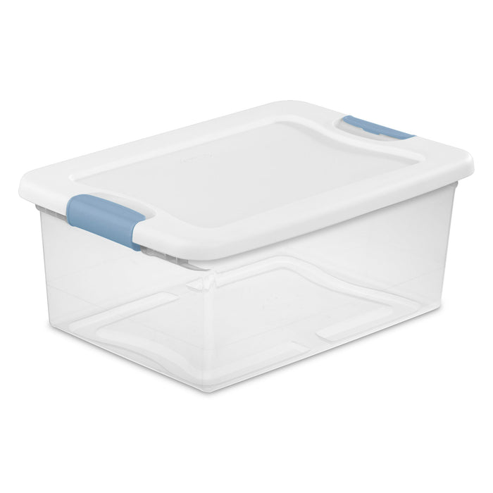 Sterilite 15 Quart Latching Storage Box, Stackable Bin with Latch Lid, 12 Pack