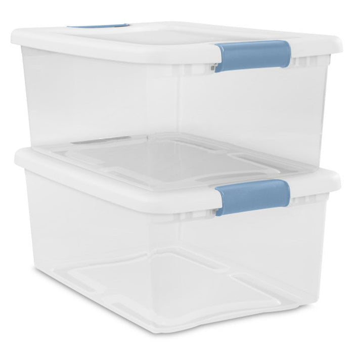 Sterilite 15 Quart Latching Storage Box, Stackable Bin with Latch Lid, 12 Pack