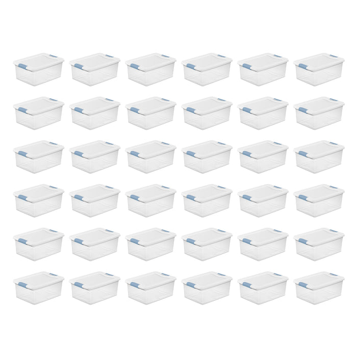 Sterilite 15-Quart Clear Stackable Latching Storage Box Container (36 Pack)