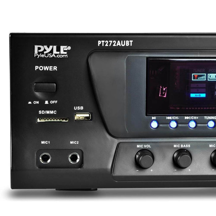 Pyle Stereo Amplifier Receiver w/ AM FM Tuner, Bluetooth & Sub Control PT272AUBT