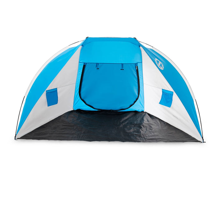 Tahoe Gear Cruz Bay Summer Sun Shelter and Beach Shade Tent Canopy, Blue & White