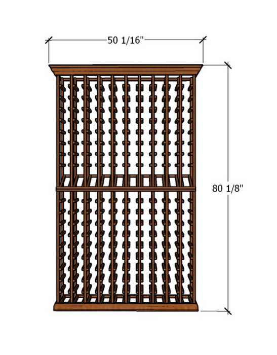 Multi Column Wine Racking System Customizable Bottle Storage with Presentation Row Display Holds 190 Bottles
