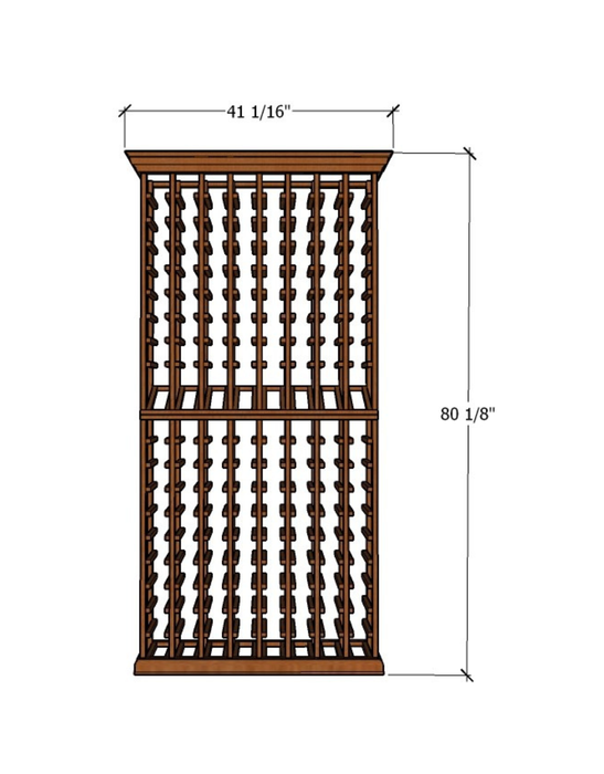 Multi Column Wine Racking System Customizable Bottle Storage with Presentation Row Display Holds 152 Bottles