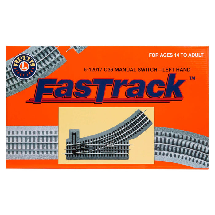 Lionel Trains O-Gauge Fastrack O36 Manual Left Hand Switch Track Piece w/ Curve