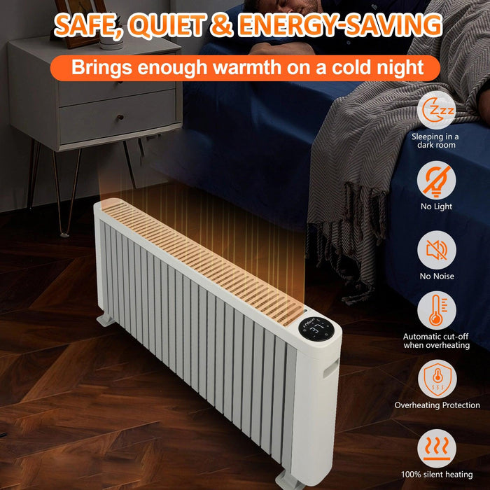 1500W Electric Baseboard Heater Large Room Space Heater with Silent Operation