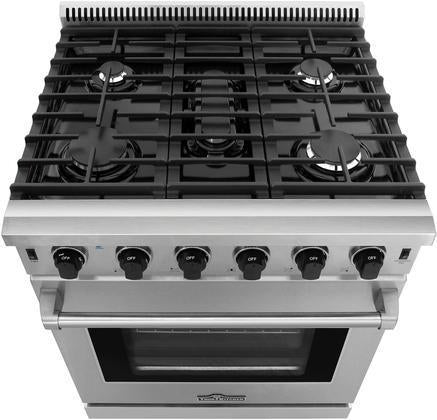 THOR Kitchen 30 in. Natural Gas Range, 36 in. Refrigerator with Water and Ice Dispenser & 24 in. Dishwasher, AP-LRG3001U-9