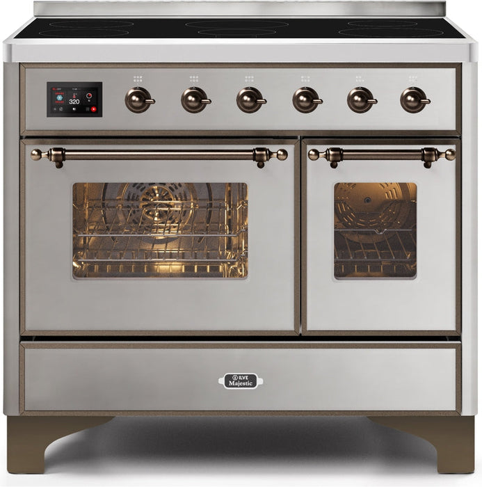 ILVE Majestic II 40" Induction Range with Element Stove and Electric Oven in Stainless Steel with Bronze Trim, UMDI10NS3SSB