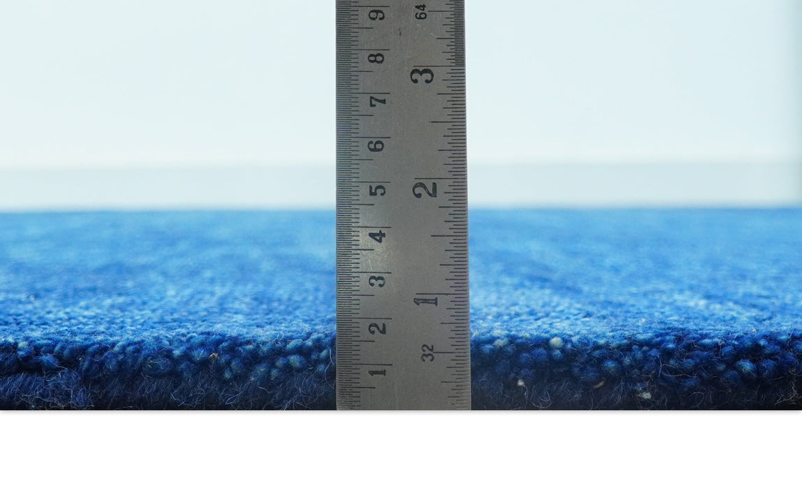 Custom Made Solid Modern Blue Hand Tufted thick Wool Area Rug
