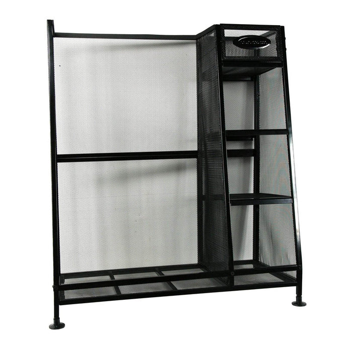 Suncast GO3216D Metal Golf Equipment Organizer Storage Rack w/ 3 Shelves, Black