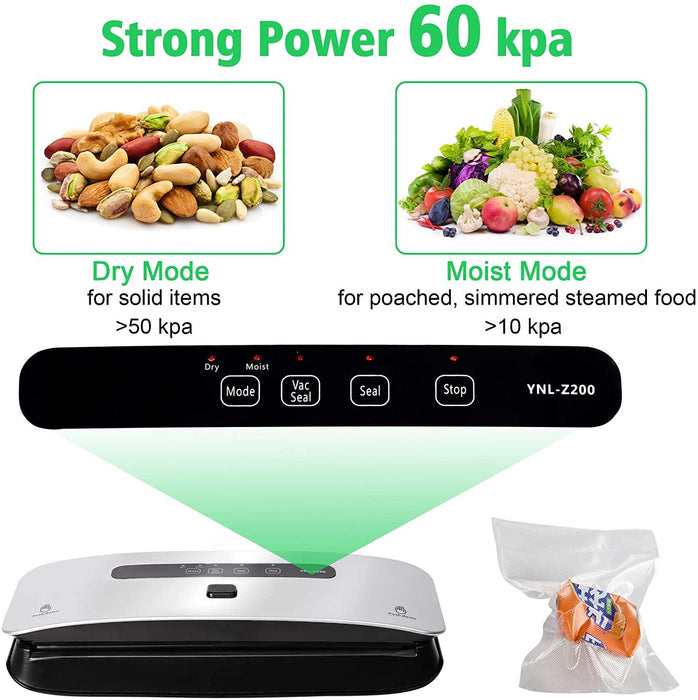 Food Vacuum Sealer Machine with Dry and Moist Mode for Food Preservation