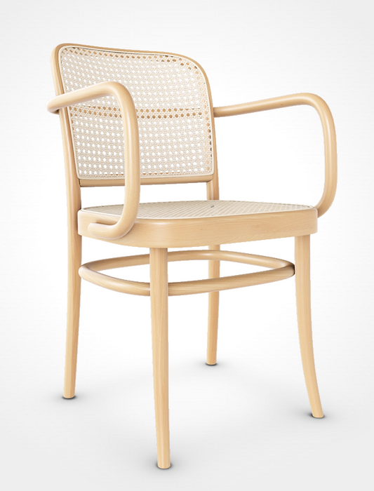 No 811 Bentwood Armchair by Ton - Natural Beech-Cane Seat/Cane Back