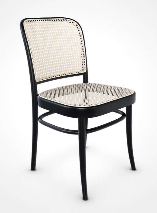 No. 811 Bentwood Chair by Ton-Black Stained Beech-Cane Seat/Cane Back