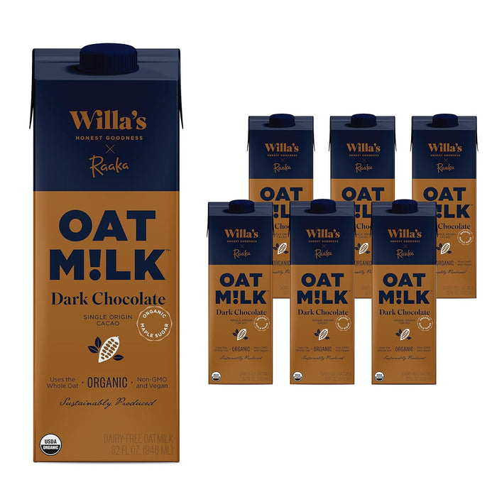 Willa's Organic Dark Chocolate Oat Milk - 6 Pack (32 Fl Oz Each)