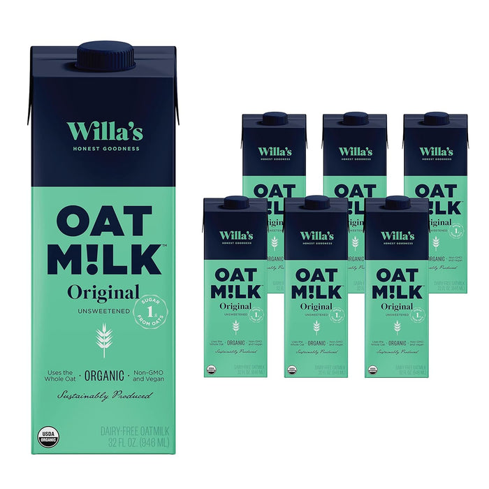 Willa's USDA Organic Unsweetened Original Oat Milk 6-Pack, 32 fl. oz.