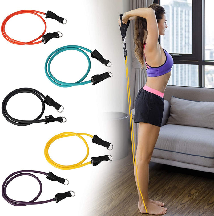 11Pcs Resistance Bands Set, Exercise Workout Bands with Handles, Ankle Straps, Door Anchor