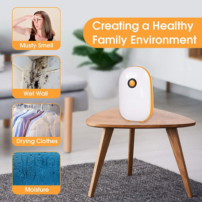 37oz Quiet Portable Small Dehumidifier for Home with Auto Shut-off, Up to 430 Sq.ft, Orange