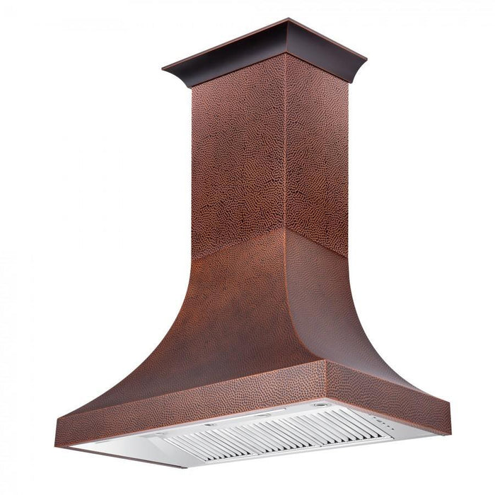 ZLINE 48 in. Designer Series Hand-Hammered Copper Finish Wall Range Hood, 8632H-48