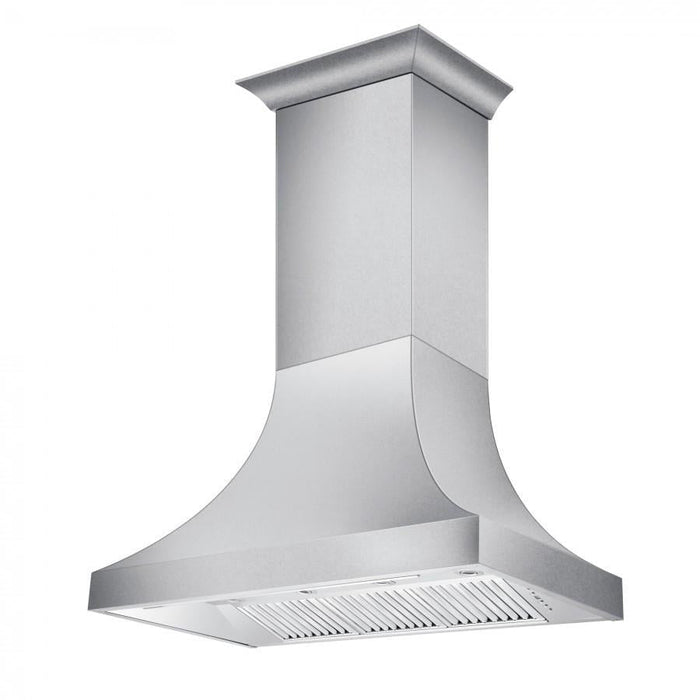 ZLINE 48 in. Designer Series DuraSnow® Stainless Finish Indoor Wall Range Hood, 8632S-48